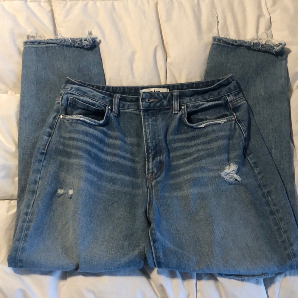 MICA denim distressed straight leg jean size 29/8